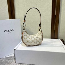 セリーヌ CELINE レディース ミニショルダーバッグ ホワイトプリント キャンバス カーフスキン クラシック 101602