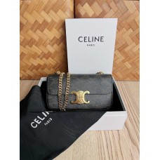 CELINE セリーヌ TRIOMPHE キャンバス オールドフラワー ショートチェーン 脇バッグ 197993