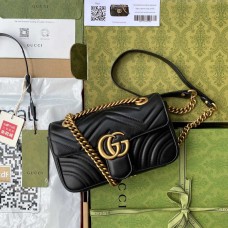 GUCCI グッチ GGマーモントシリーズ チェーン ミニ レディース ショルダーバッグ キルティング メッセンジャーバッグ