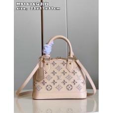 LV ルイヴィトン アルマ bb ハンドバッグ カーフレザー トートバッグ パンチングホワイト m22878