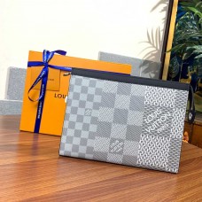 LV LOUIS VUITTON 2023 新作 メンズ チェッカーボード ポシェット ヴォヤージュ クラッチバッグ N60443