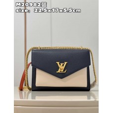 LV/ルイ・ヴィトン 23 New MyLockMe レディース ブラック/ベージュ カウハイド ショルダーバッグ